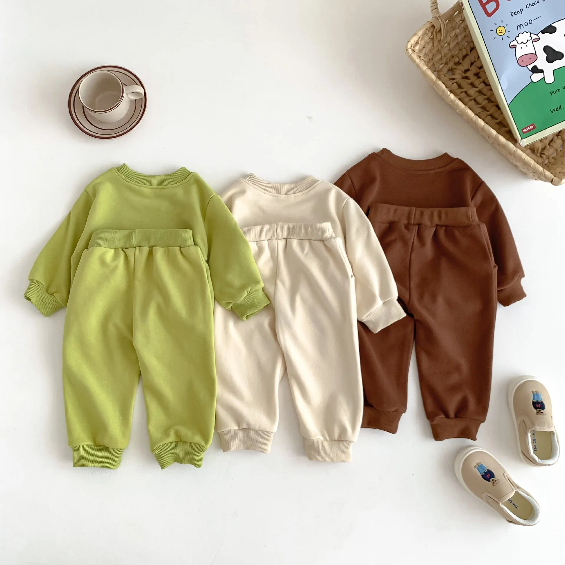 2 Pieces Set Baby Kid Girls Boys Cartoon Hoodies Sweatshirts And Solid Color Pants Wholesale 23101913