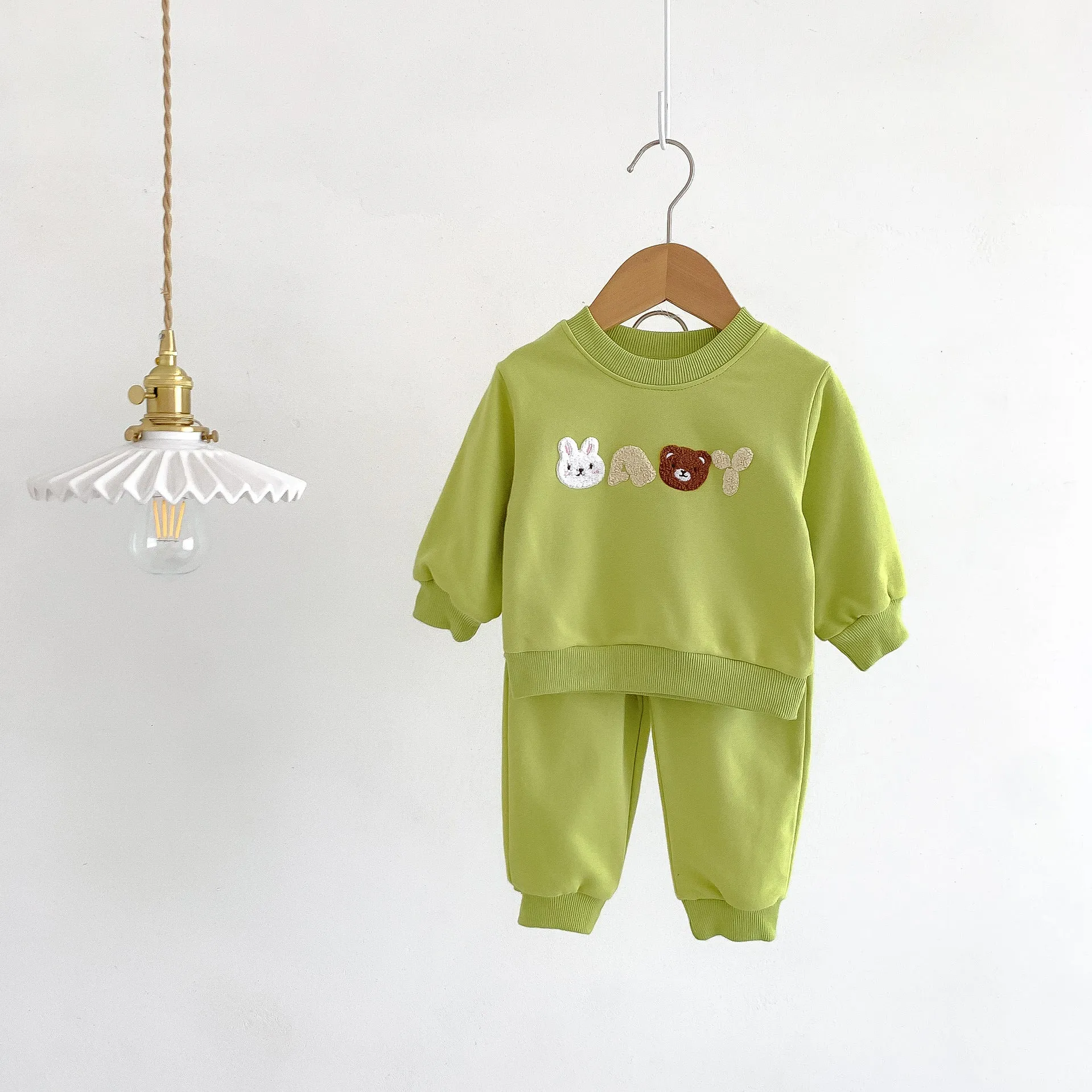 2 Pieces Set Baby Kid Girls Boys Cartoon Hoodies Sweatshirts And Solid Color Pants Wholesale 23101913