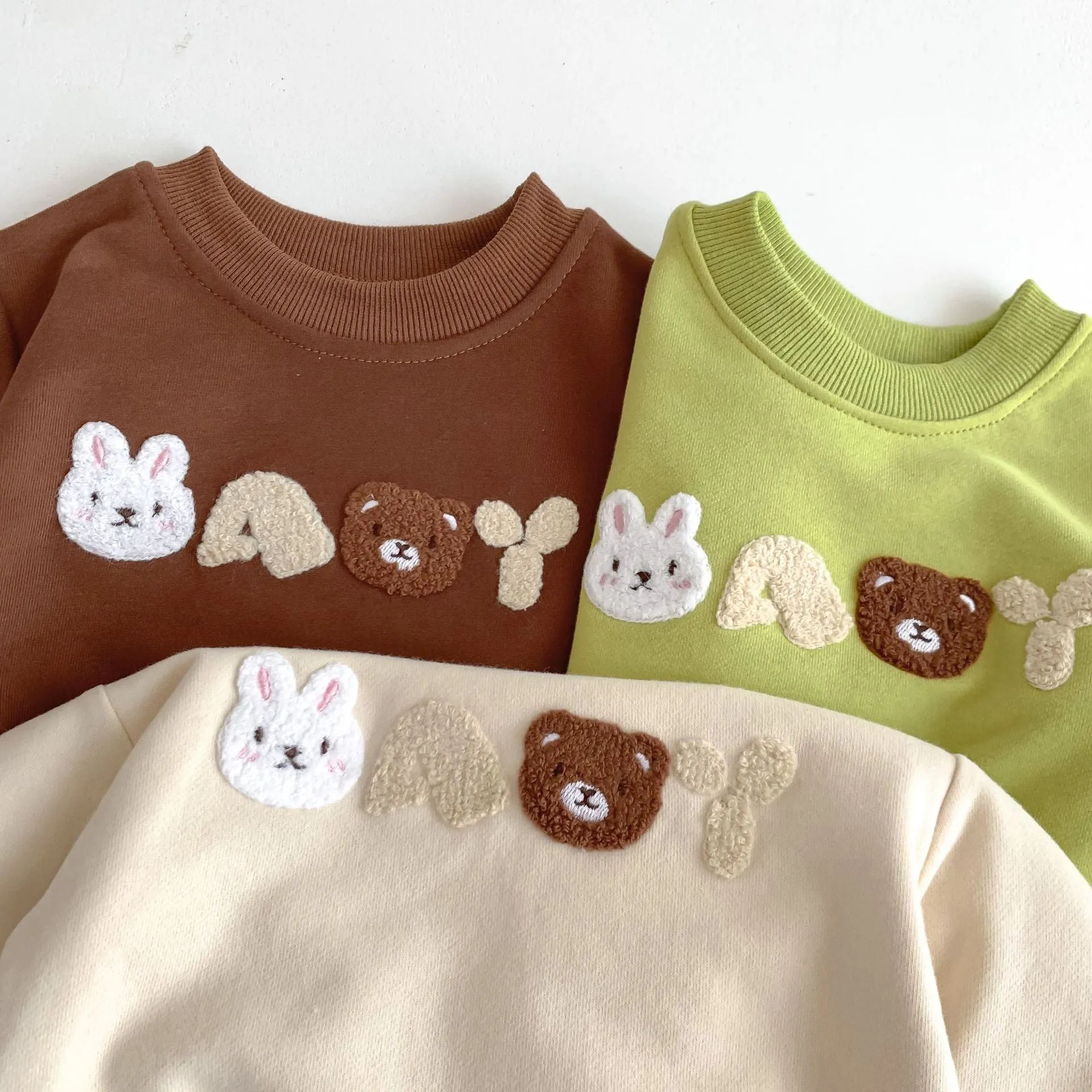 2 Pieces Set Baby Kid Girls Boys Cartoon Hoodies Sweatshirts And Solid Color Pants Wholesale 23101913