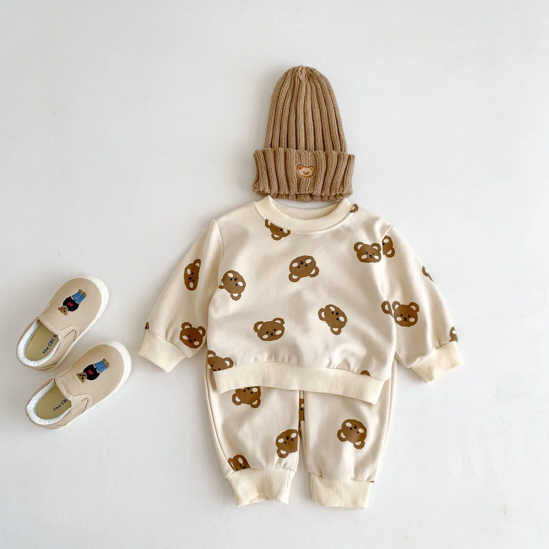 2 Pieces Set Baby Kid Girls Boys Cartoon Print Hoodies Sweatshirts And Pants Wholesale 23101914