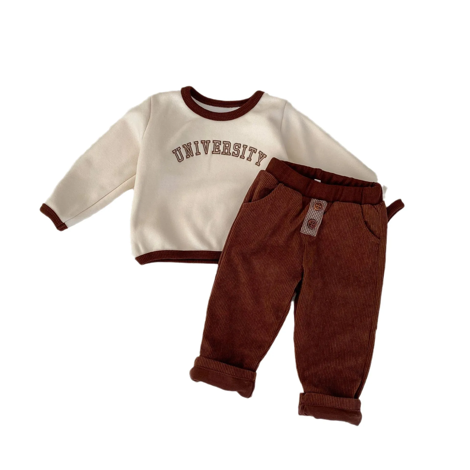 2 Pieces Set Baby Kid Girls Letters Hoodies Sweatshirts And Solid Color Pants Wholesale 230828335