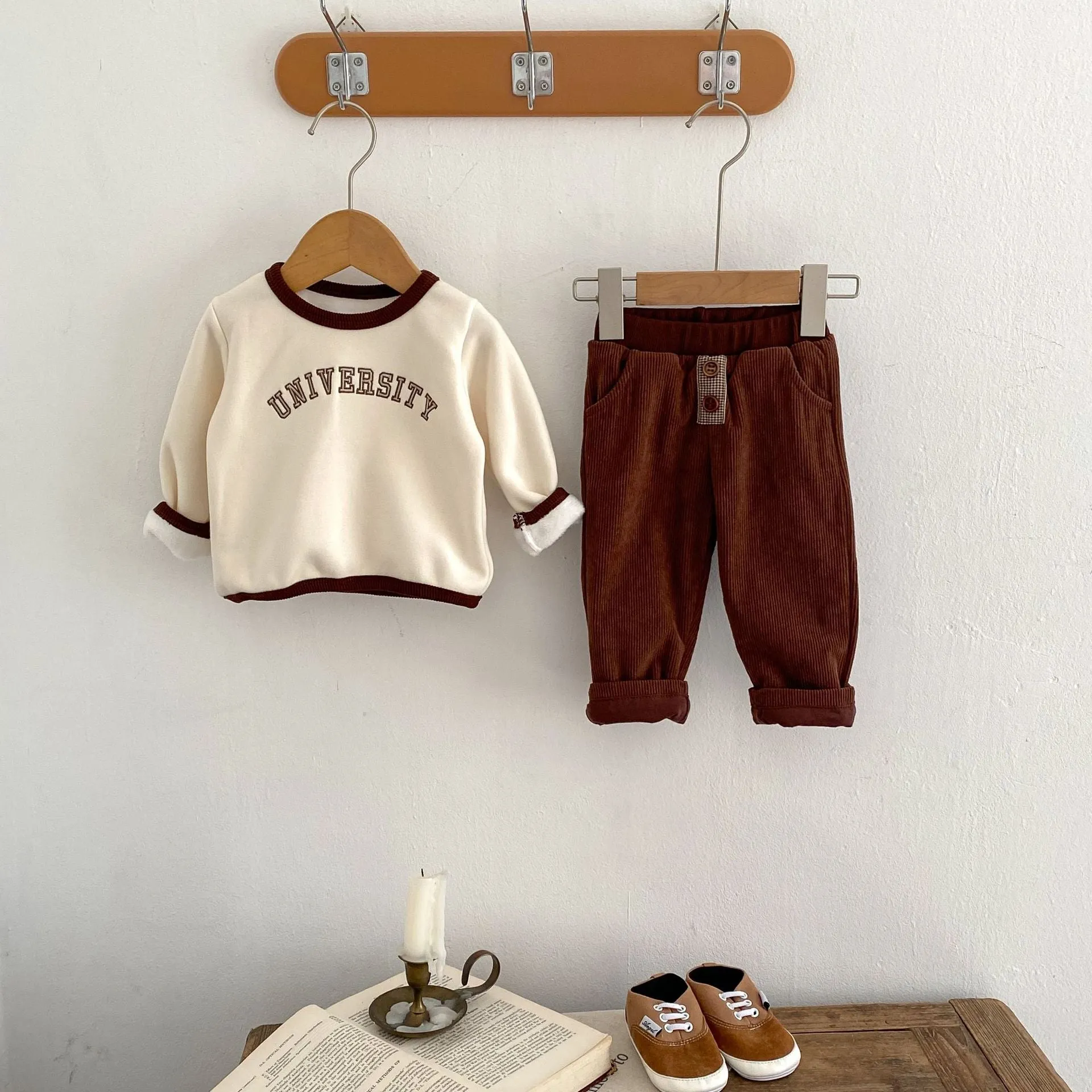 2 Pieces Set Baby Kid Girls Letters Hoodies Sweatshirts And Solid Color Pants Wholesale 230828335