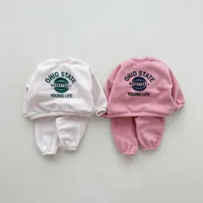 2 Pieces Set Baby Kid Girls Letters Hoodies Sweatshirts And Solid Color Pants Wholesale 231130253