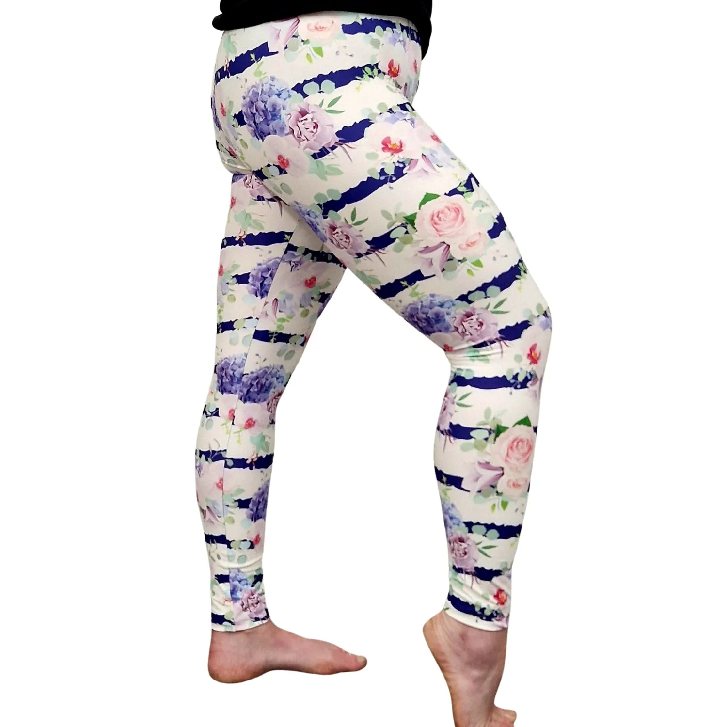 24/7 Leggings - Blooming Stripes