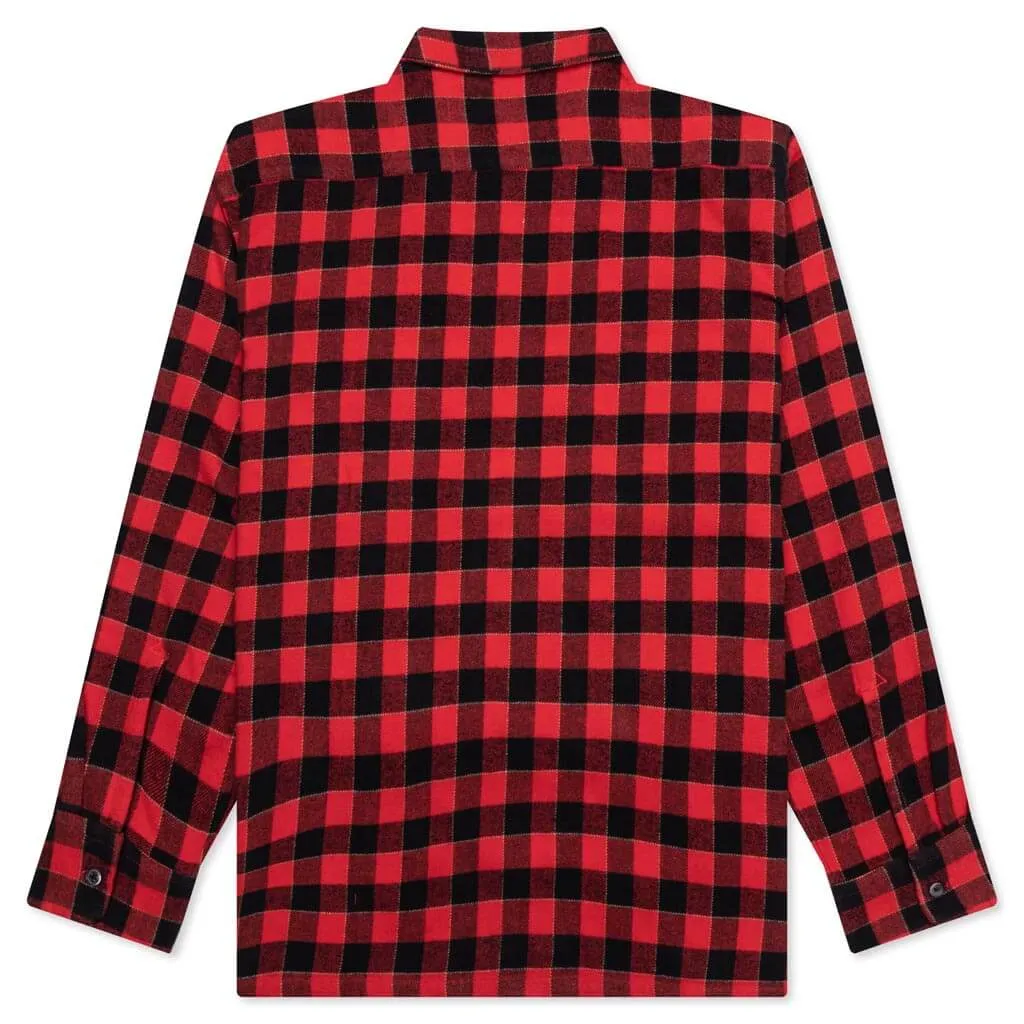 6 Pocket Flannel Shirt - Red/Black