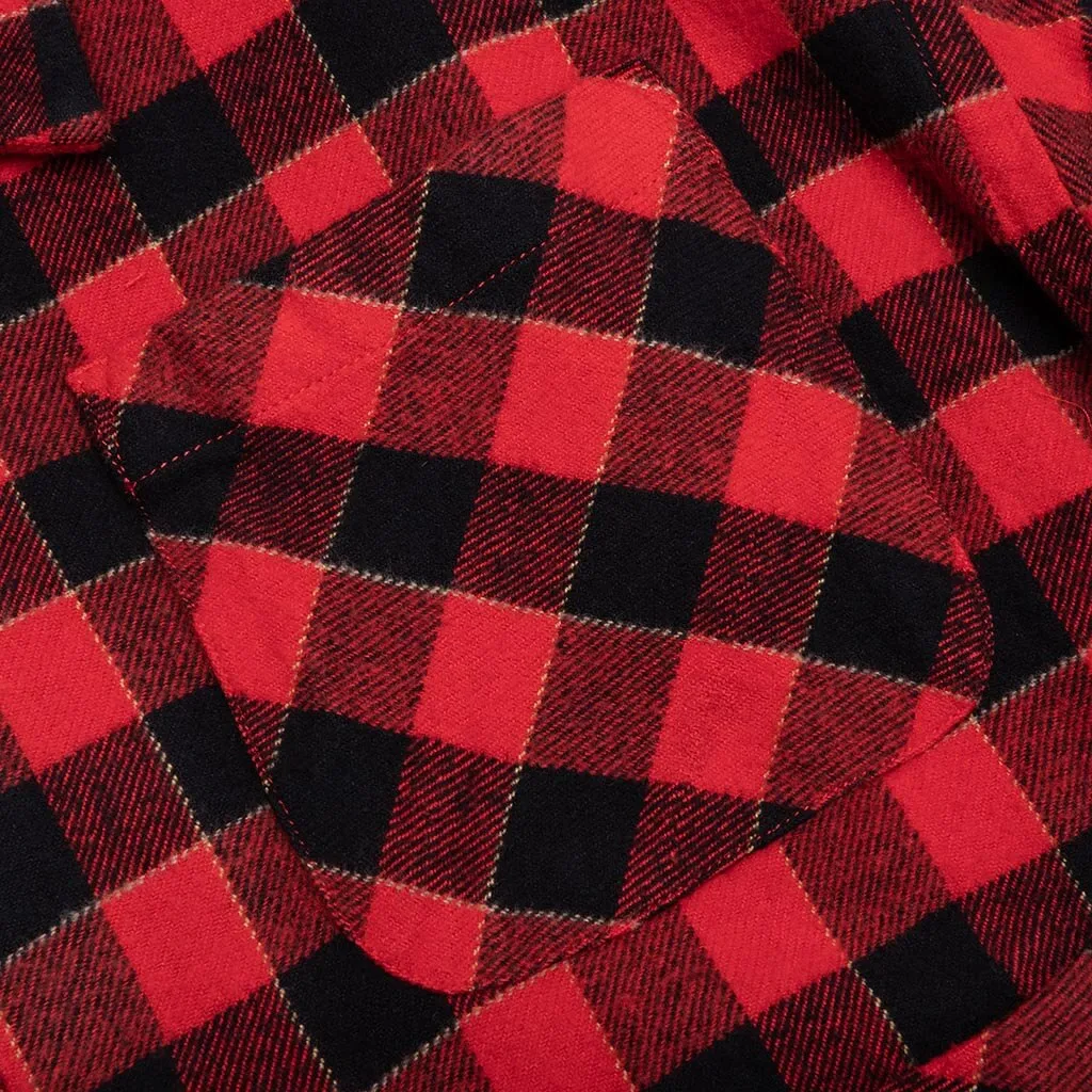 6 Pocket Flannel Shirt - Red/Black