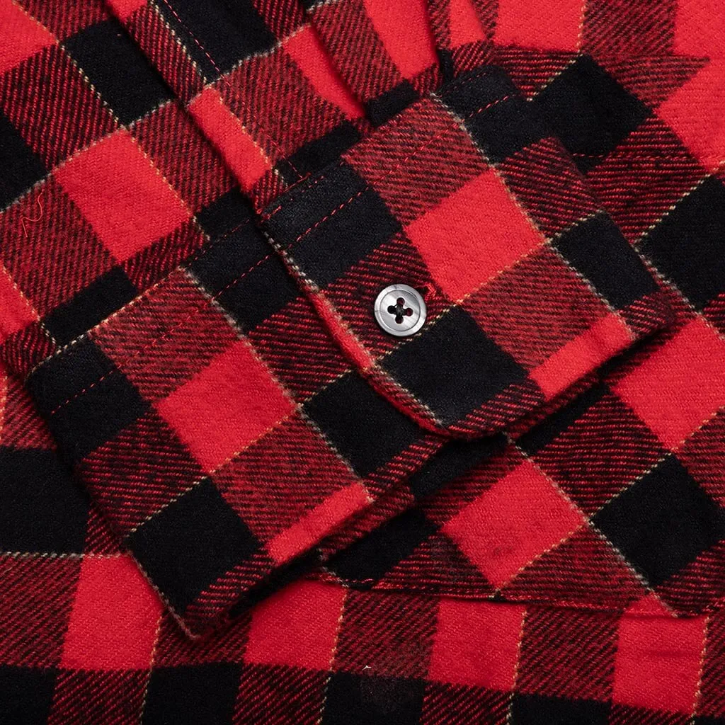 6 Pocket Flannel Shirt - Red/Black