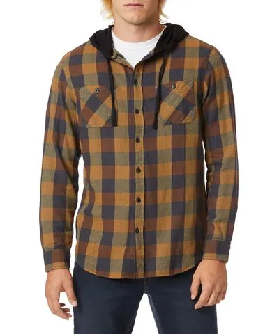 8/14/2020 Burnt Yellow Plaid Flannel Hoodies for Men | UNIONBAY