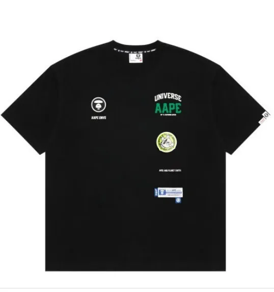 A BATHING APE  |Crew Neck Pullovers Cotton Short Sleeves Logo