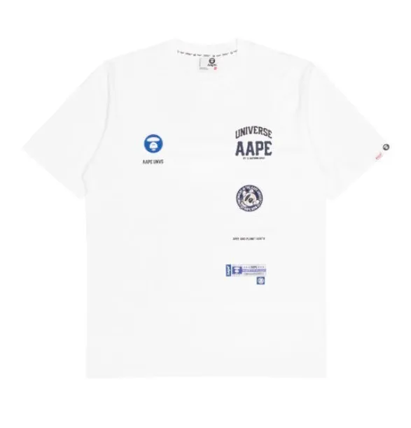 A BATHING APE  |Crew Neck Pullovers Cotton Short Sleeves Logo