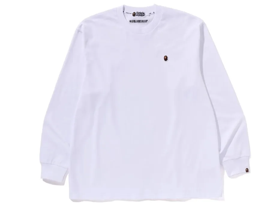 A BATHING APE  |Long Sleeves Plain Cotton Long Sleeve T-shirt Logo