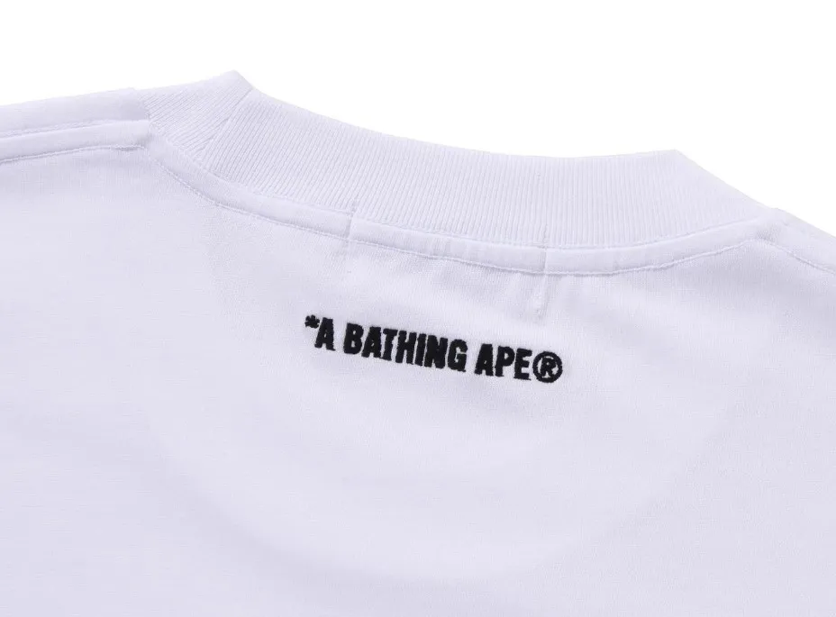 A BATHING APE  |Long Sleeves Plain Cotton Long Sleeve T-shirt Logo