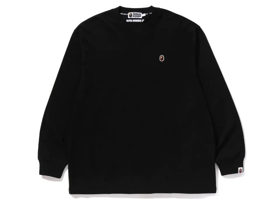 A BATHING APE  |Long Sleeves Plain Cotton Long Sleeve T-shirt Logo