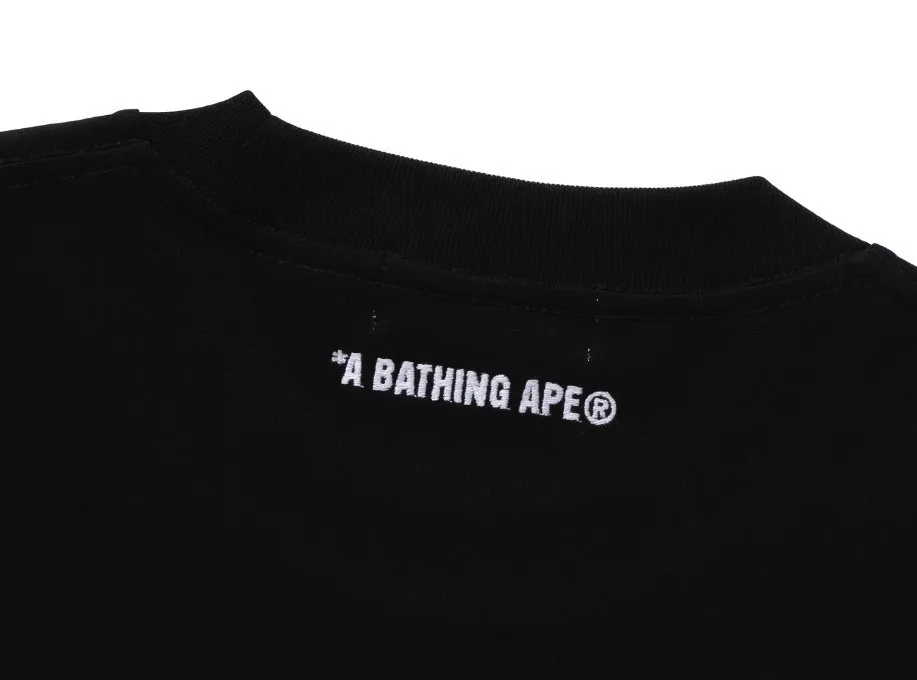 A BATHING APE  |Long Sleeves Plain Cotton Long Sleeve T-shirt Logo