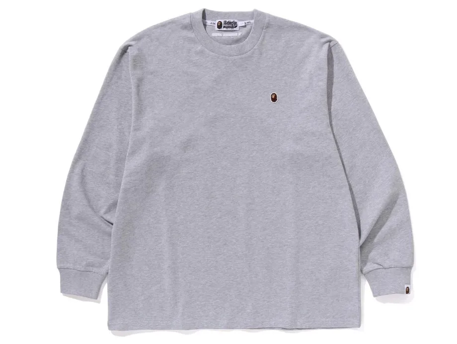 A BATHING APE  |Long Sleeves Plain Cotton Long Sleeve T-shirt Logo