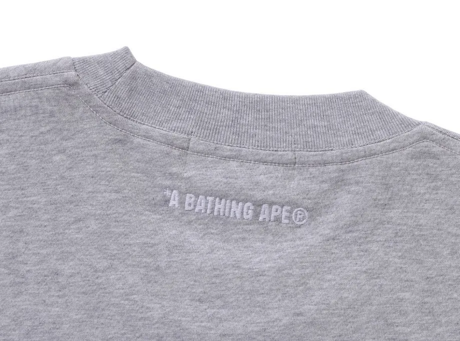 A BATHING APE  |Long Sleeves Plain Cotton Long Sleeve T-shirt Logo