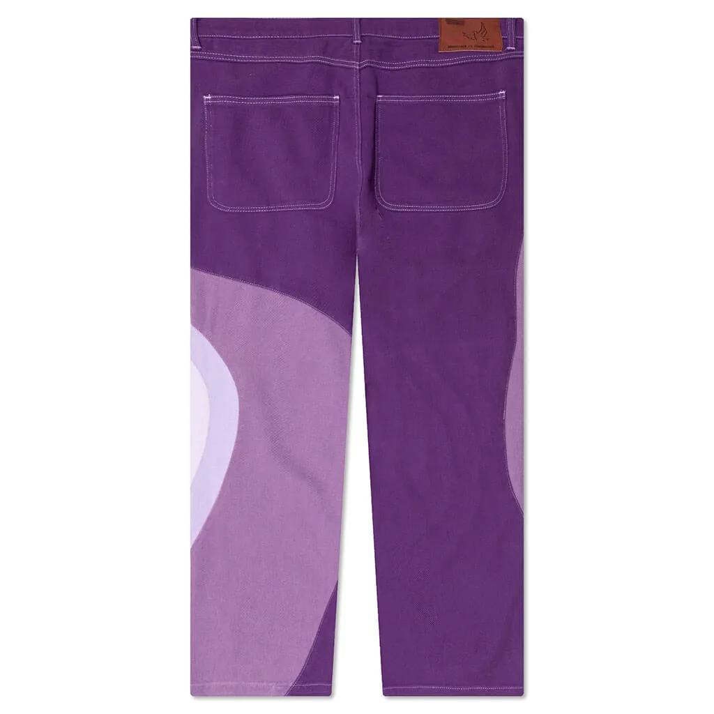 Abstract Wave Pants - Purple