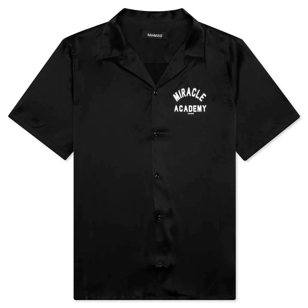 Academy Silk S/S Button Down - Black