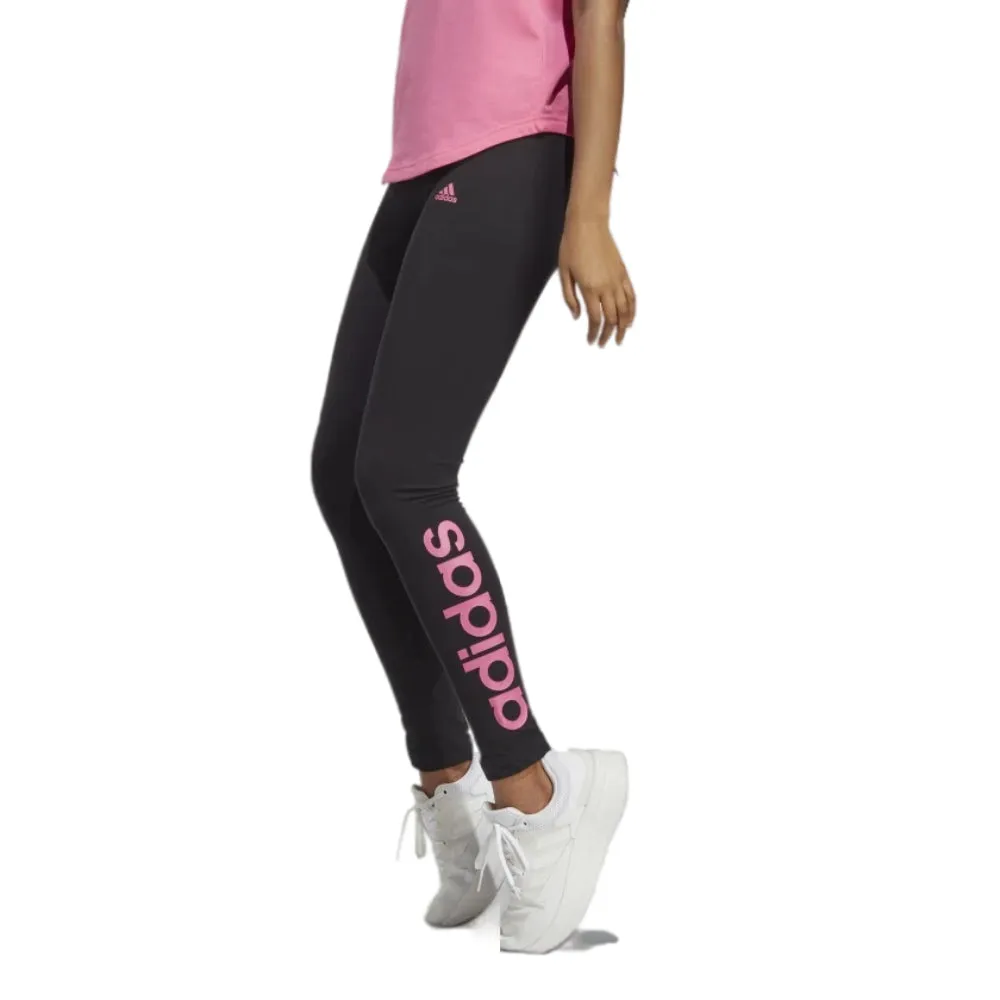 Adidas Women's Lin Leg Legging (Black/Pulse Magenta)