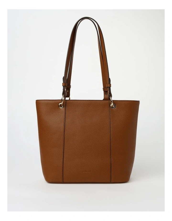 Ajay Zip Top Tote Bag in Tan