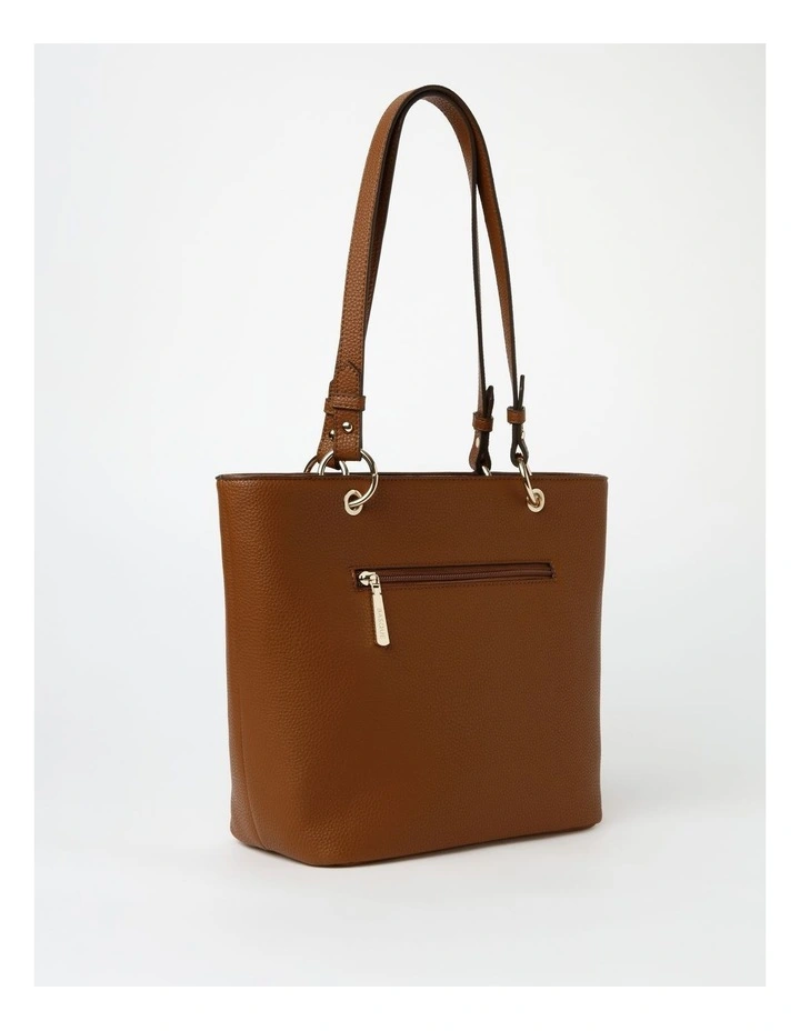 Ajay Zip Top Tote Bag in Tan