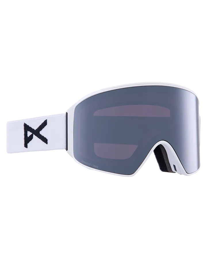 Anon M4 Cylindrical Low Bridge Snow Goggles + Bonus Lens + Mfi Face Mask - White/Perceive Sunny Onyx Lens