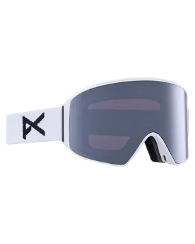 Anon M4 Cylindrical Low Bridge Snow Goggles + Bonus Lens + Mfi Face Mask - White/Perceive Sunny Onyx Lens