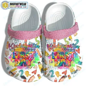 Back To School Personalized Crocs – Kindergarten Happy First Day Custom Clog Shoes