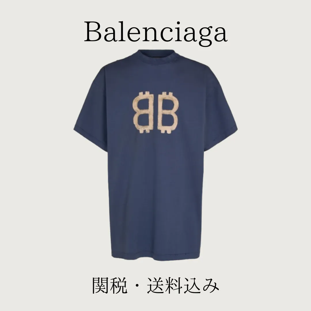 BALENCIAGA  |Crew Neck Pullovers Cotton Short Sleeves Oversized Logo