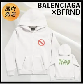 BALENCIAGA  |Unisex Street Style Collaboration Long Sleeves Plain Cotton