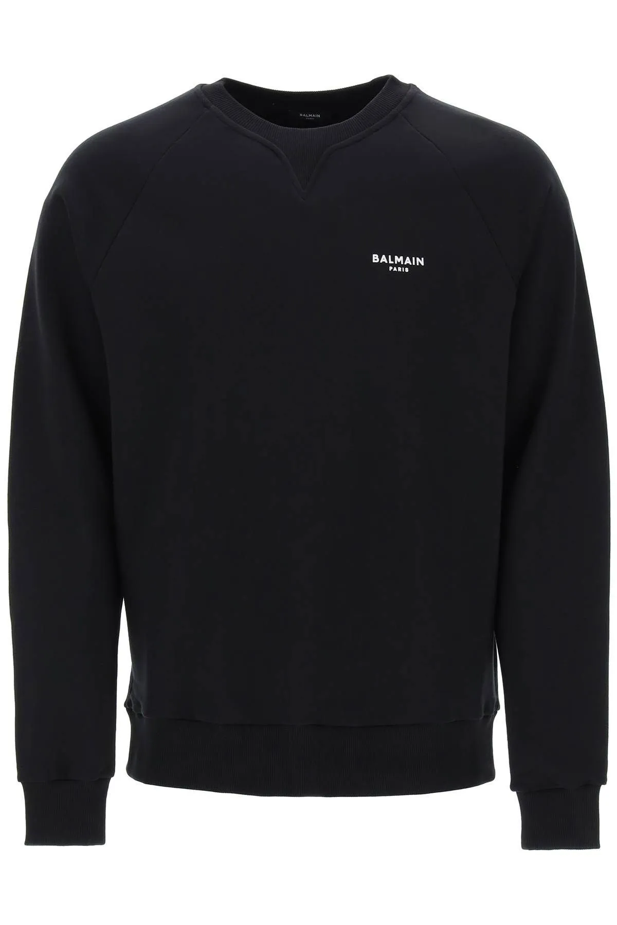 BALMAIN  |Crew Neck Pullovers Long Sleeves Plain Cotton Logo Luxury