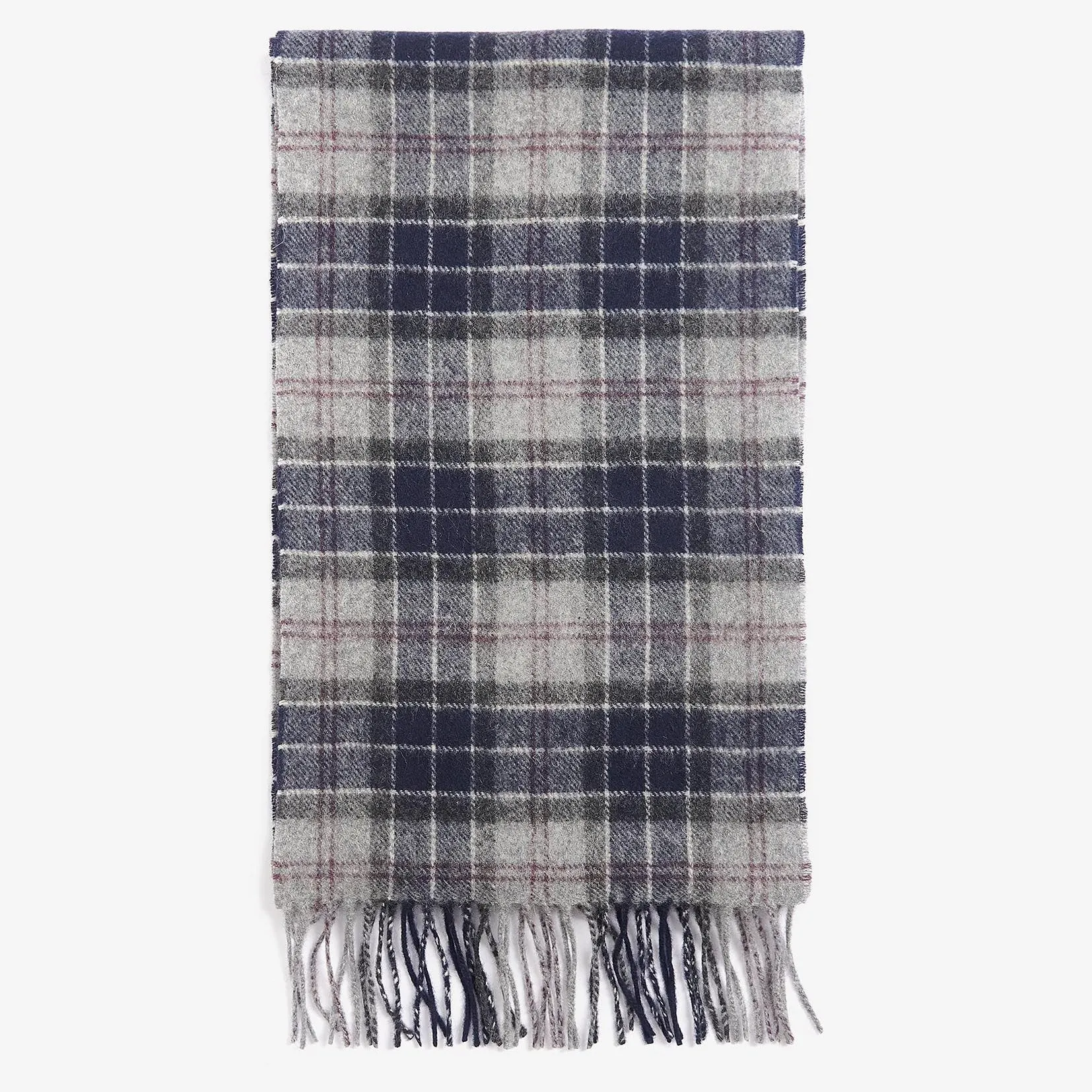 Barbour Lambswool Scarf in Black Slate Tartan