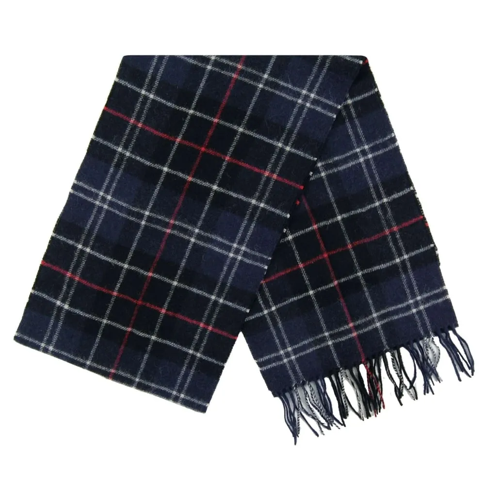 Barbour Lambswool Tartan Scarf in Navy/Red