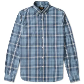 Beams Plus Button Down Fade Check ShirtBlue