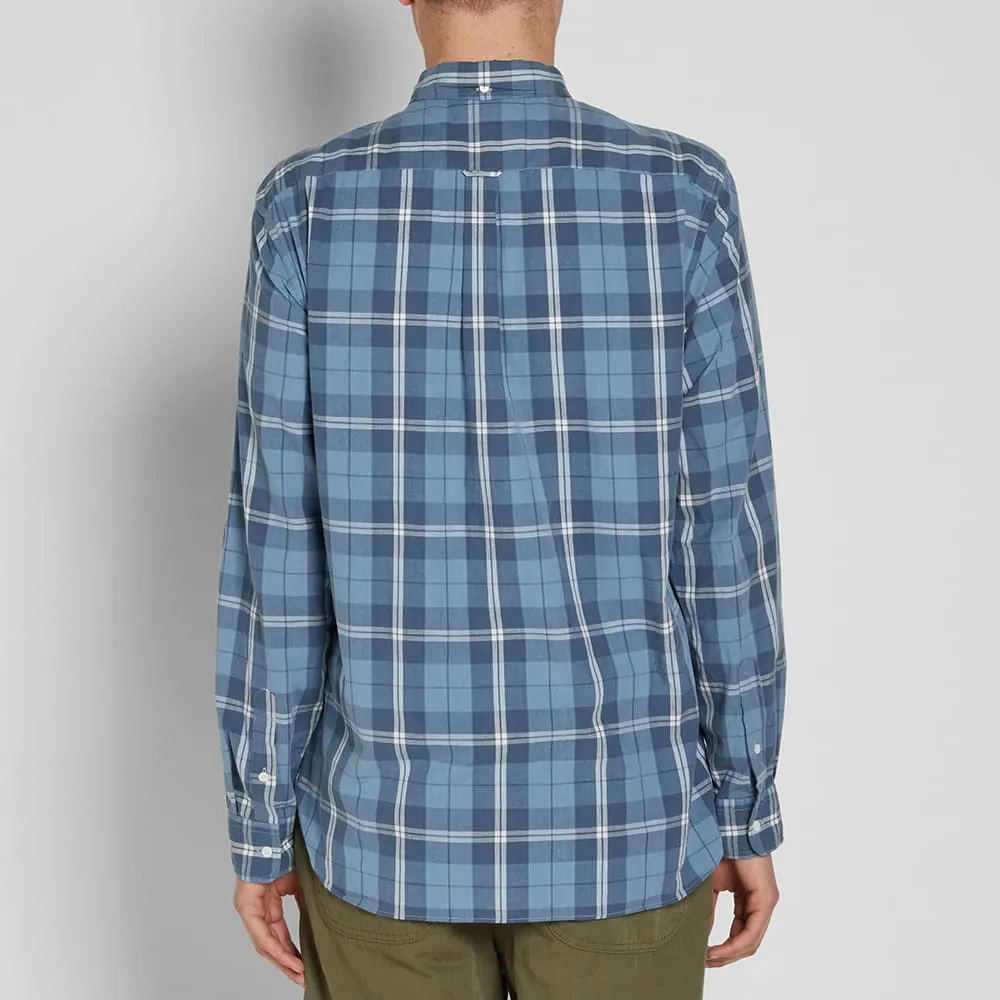 Beams Plus Button Down Fade Check ShirtBlue