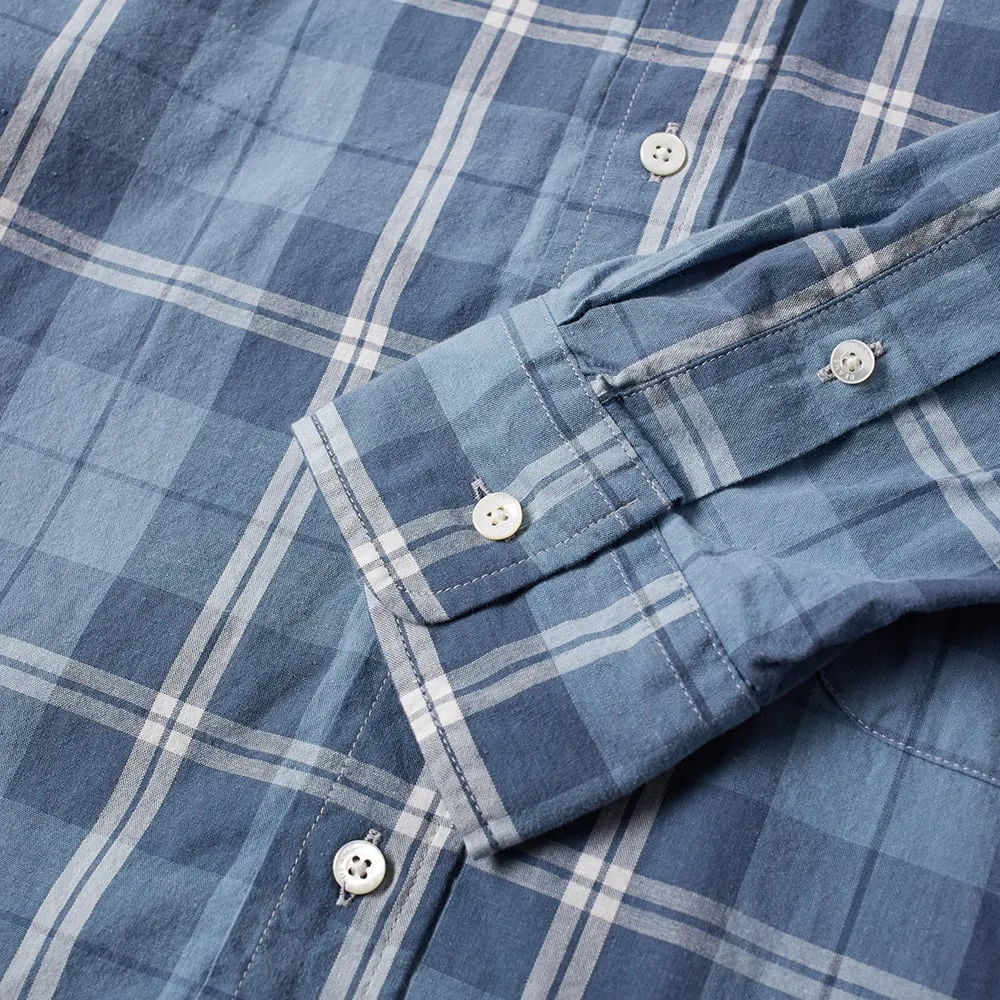 Beams Plus Button Down Fade Check ShirtBlue