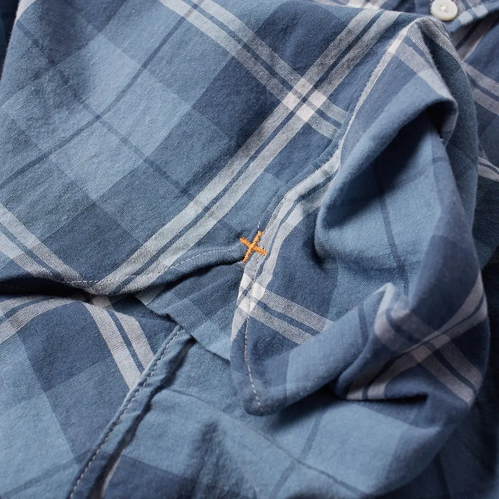 Beams Plus Button Down Fade Check ShirtBlue