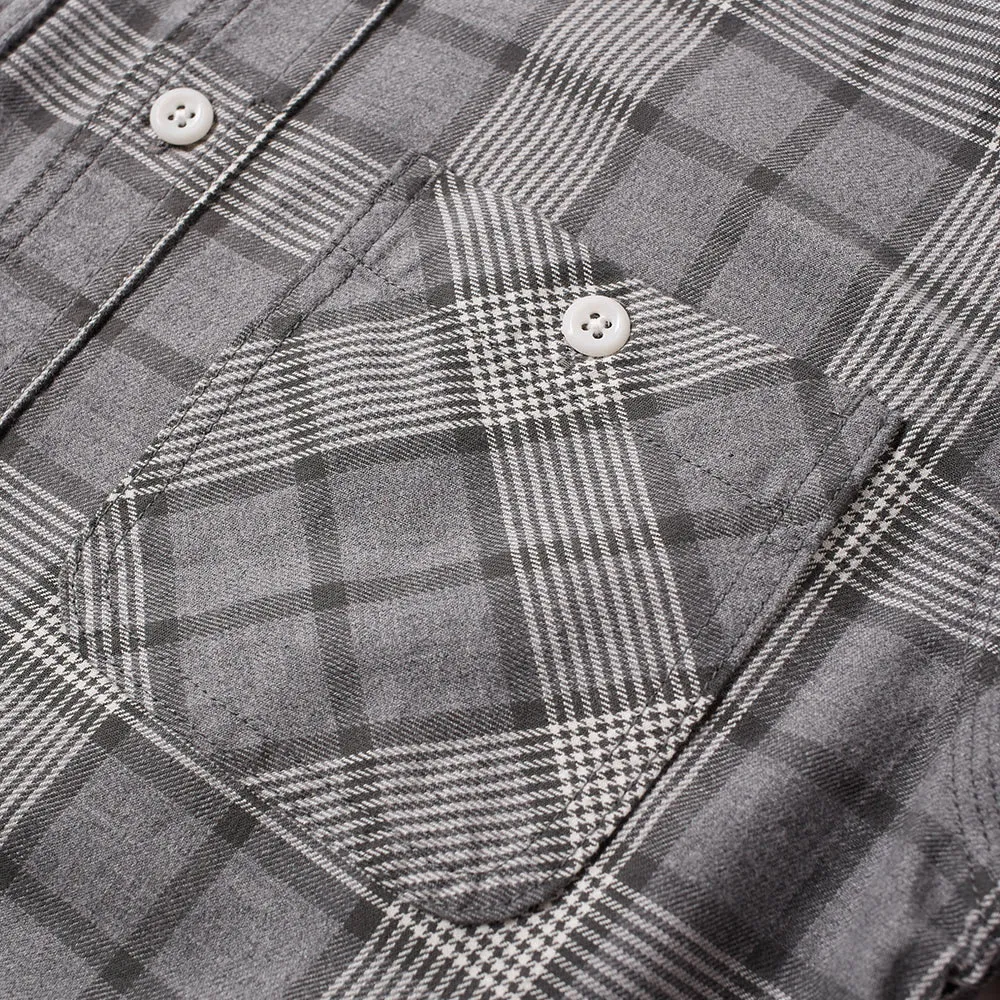 Beams Plus Flannel Check Work ShirtGrey