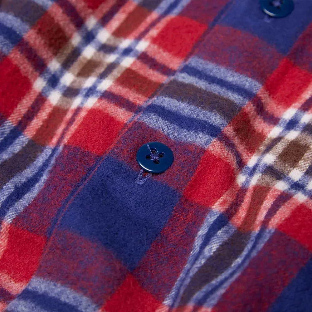 Bedwin & The Heartbreakers Rick Flannel Check Faded ShirtRed