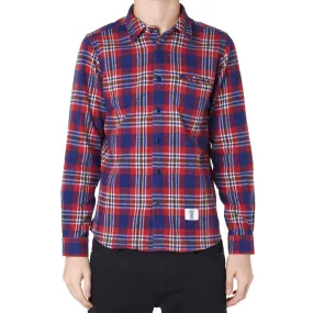 Bedwin & The Heartbreakers Rick Flannel Check Faded ShirtRed