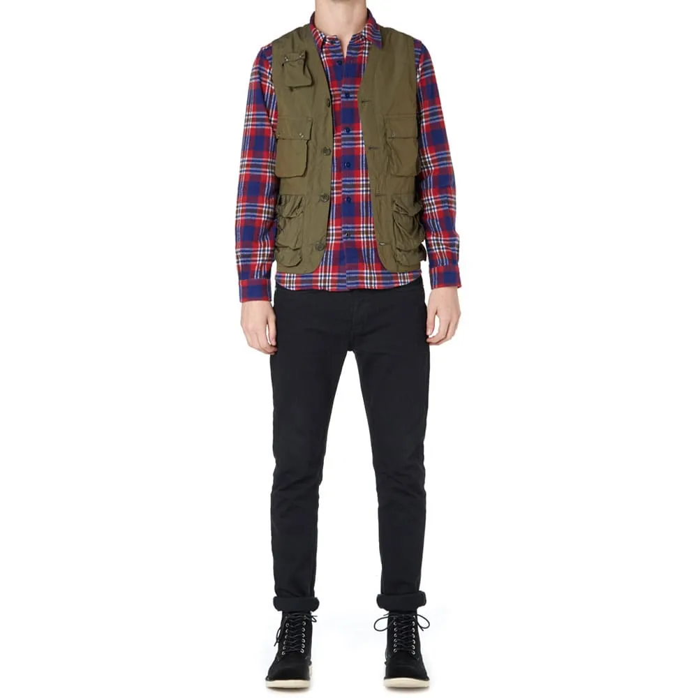 Bedwin & The Heartbreakers Rick Flannel Check Faded ShirtRed