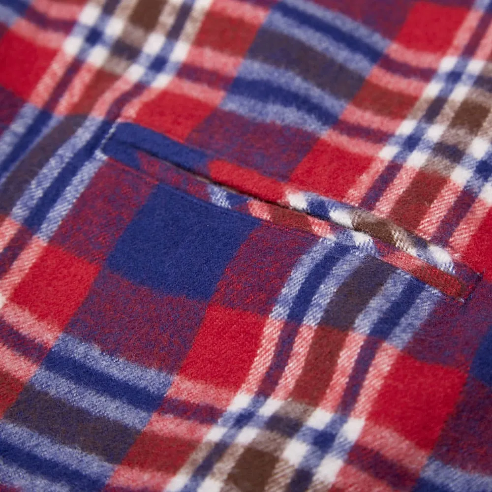 Bedwin & The Heartbreakers Rick Flannel Check Faded ShirtRed