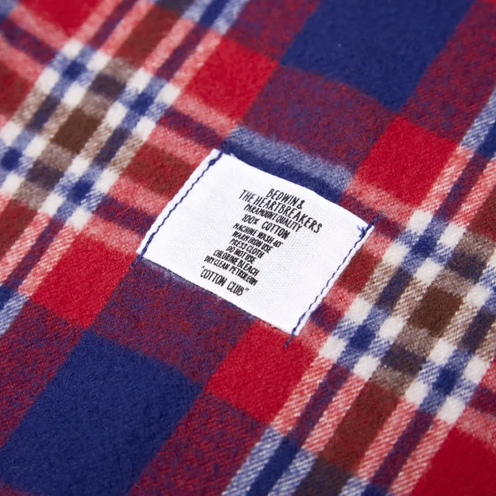 Bedwin & The Heartbreakers Rick Flannel Check Faded ShirtRed