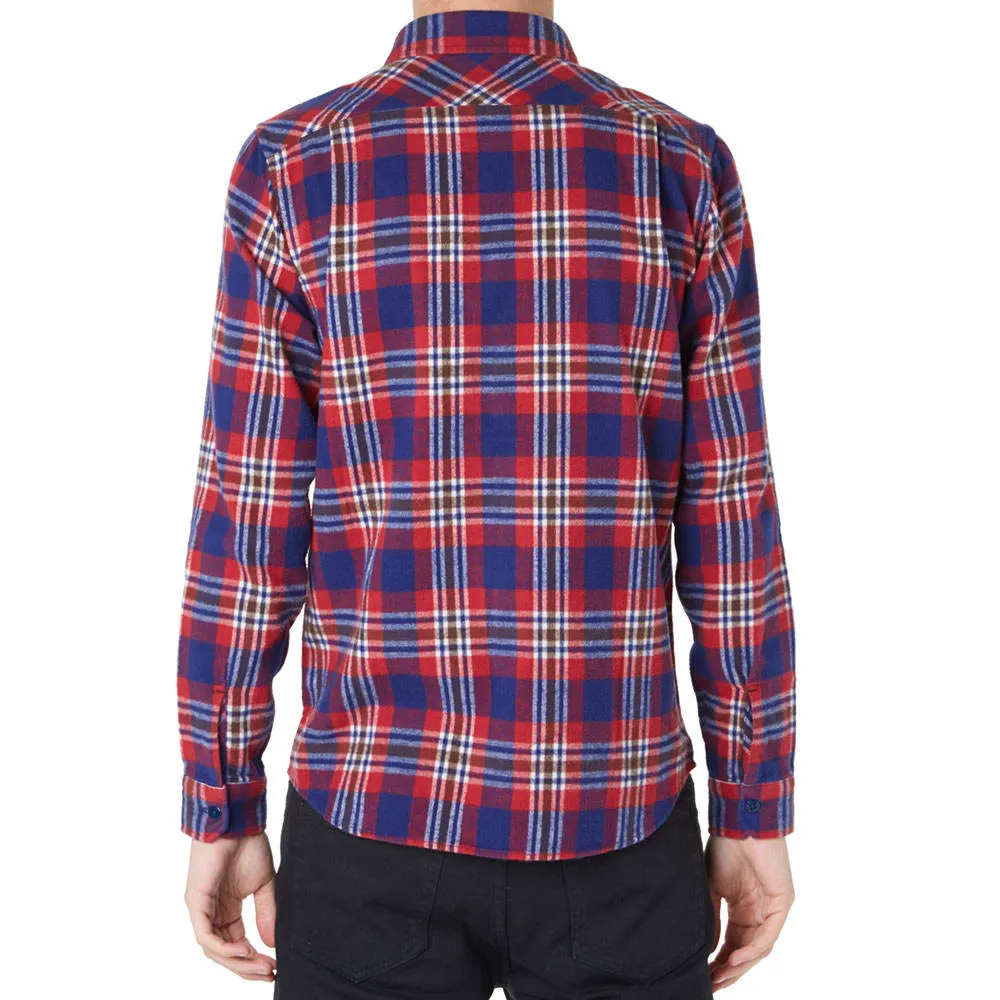 Bedwin & The Heartbreakers Rick Flannel Check Faded ShirtRed