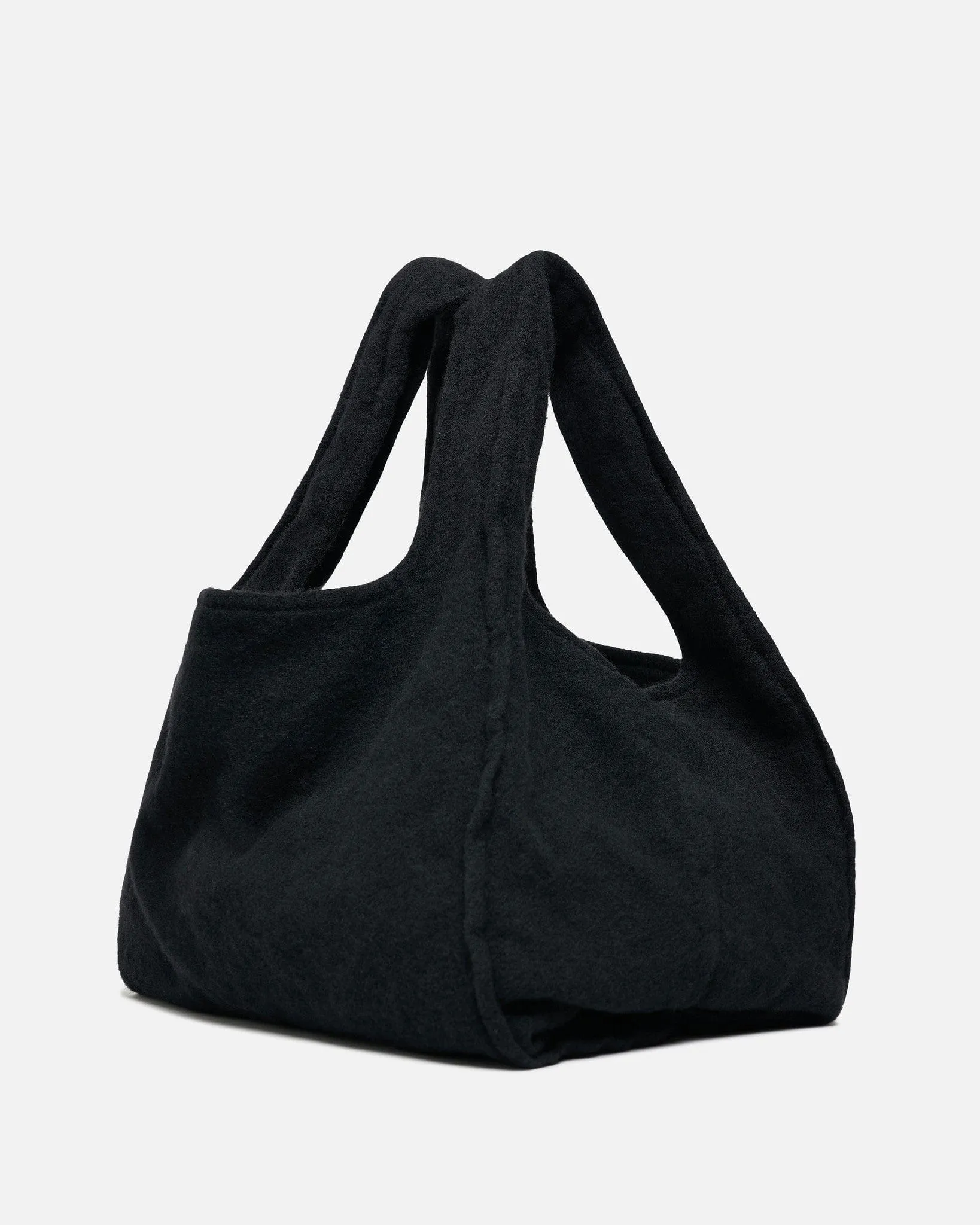 BLACK Comme des Garçons Wool Laine Tote Bag in Black