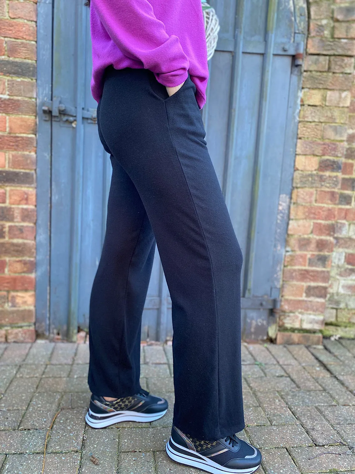 Black Soft Relaxed Trousers Lucy