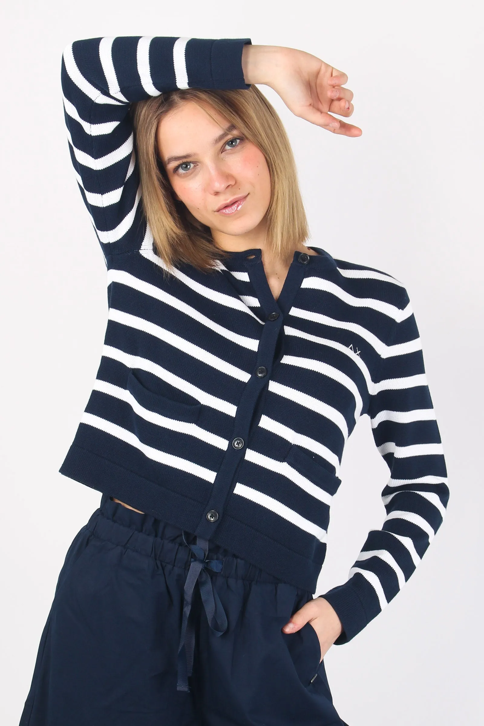 Cardigan Cotone Riga Navy