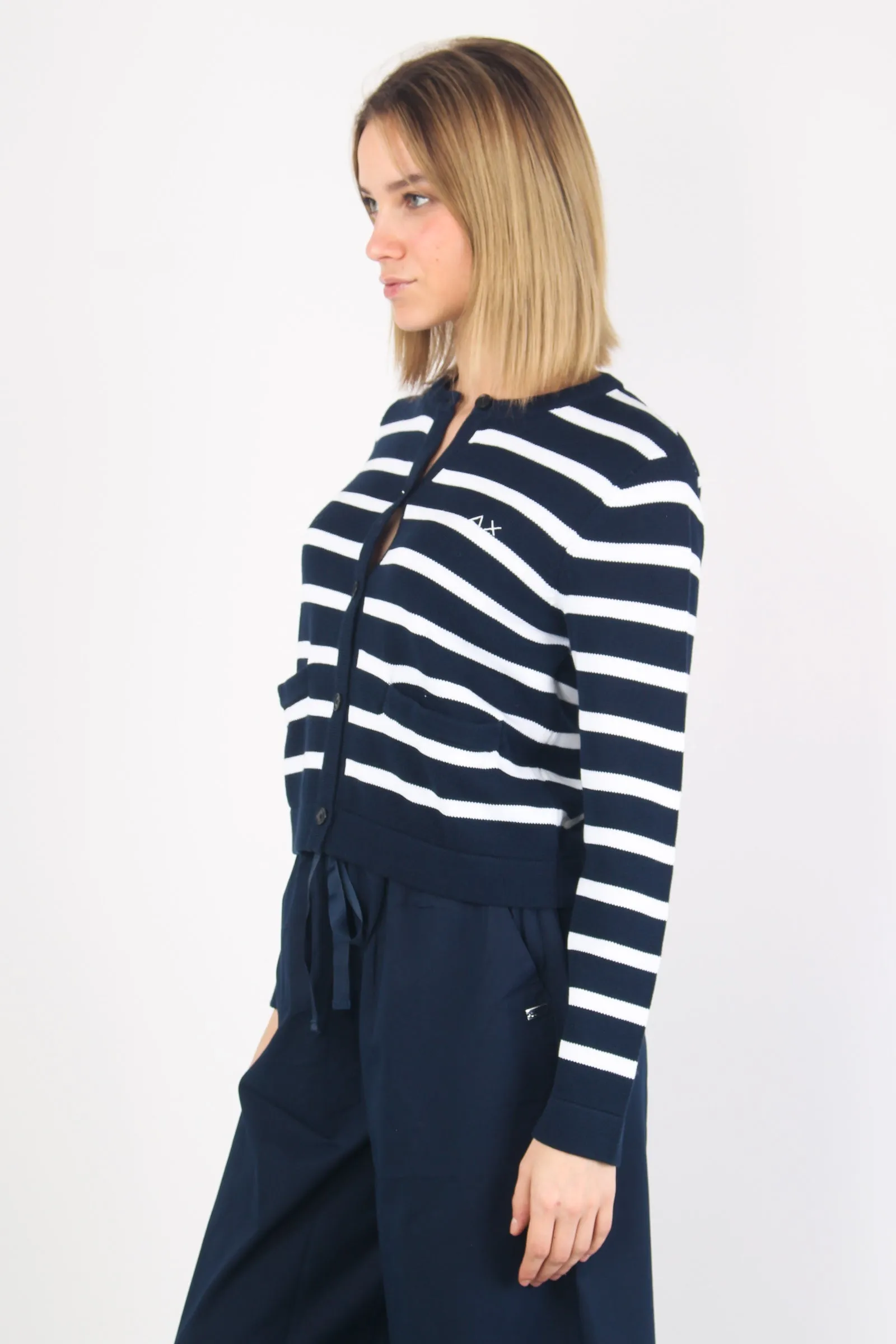 Cardigan Cotone Riga Navy