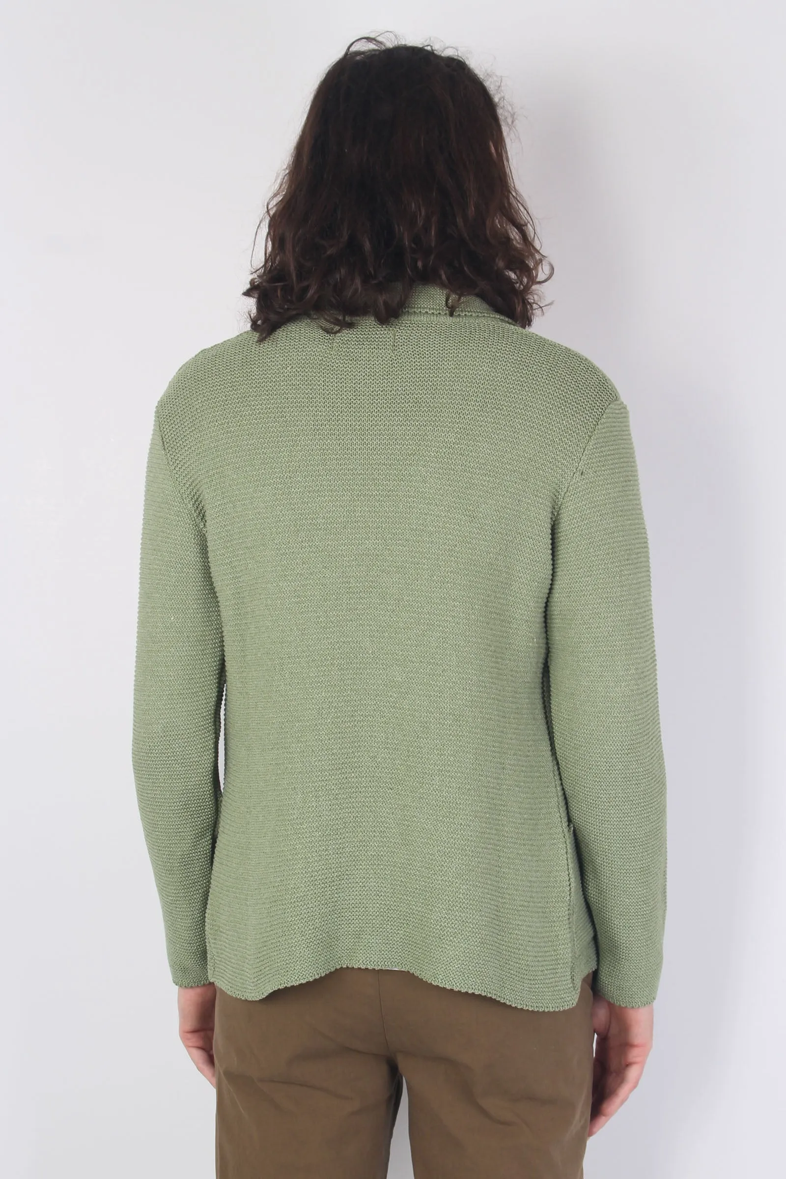 Cardigan In Maglia Pesto