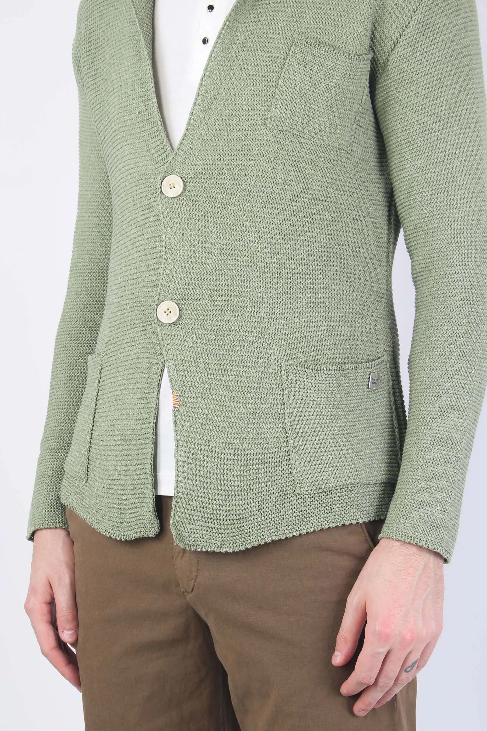 Cardigan In Maglia Pesto